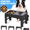 Adjustable Elevated Dog Feeder 4 Heights Spill Proof Slow Pet Feeding Bowl 10.43"x10.43"x3.54"